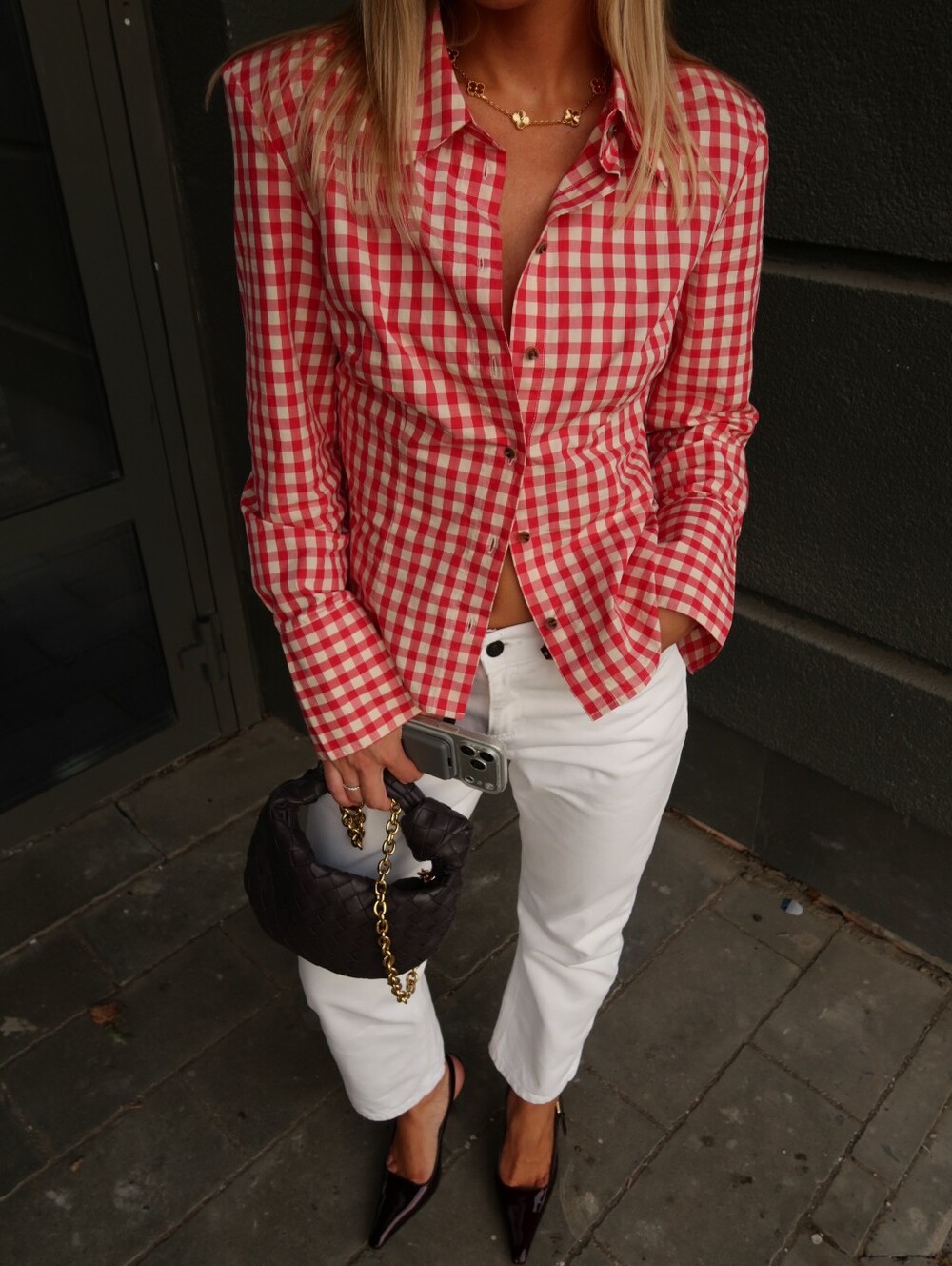 Casual Plaid Long Sleeve Single Breasted Shirt Women Turn Down Collar Waist-cinc